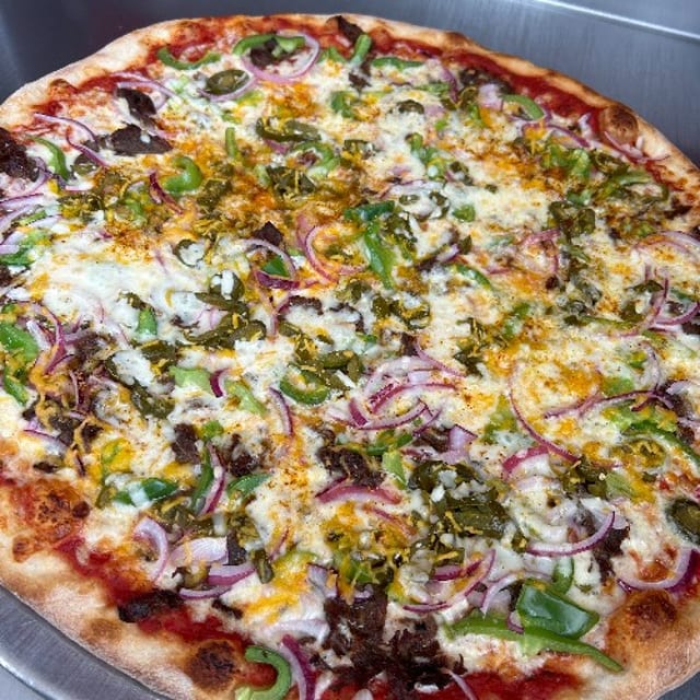 Beef (Steak) Taco Pizza.
