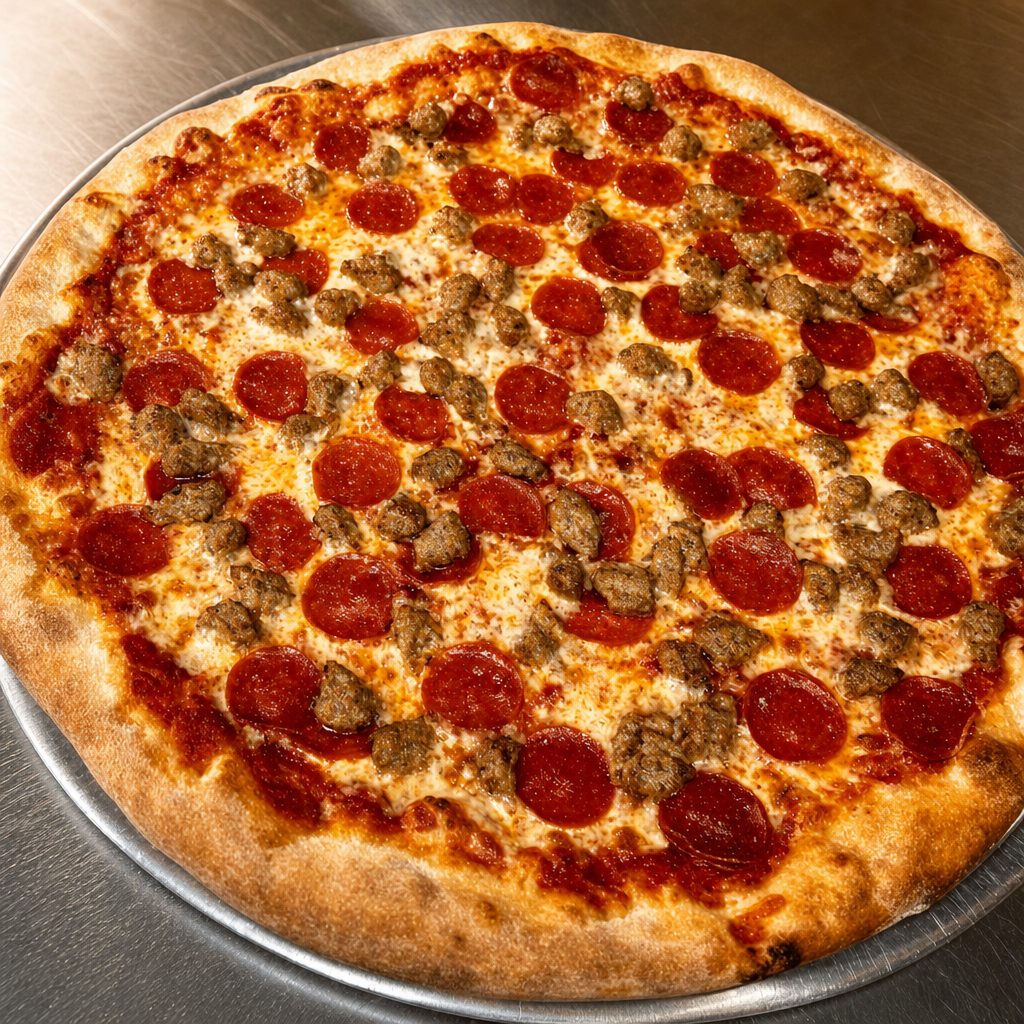 Pepperoni Sausage Pizza.