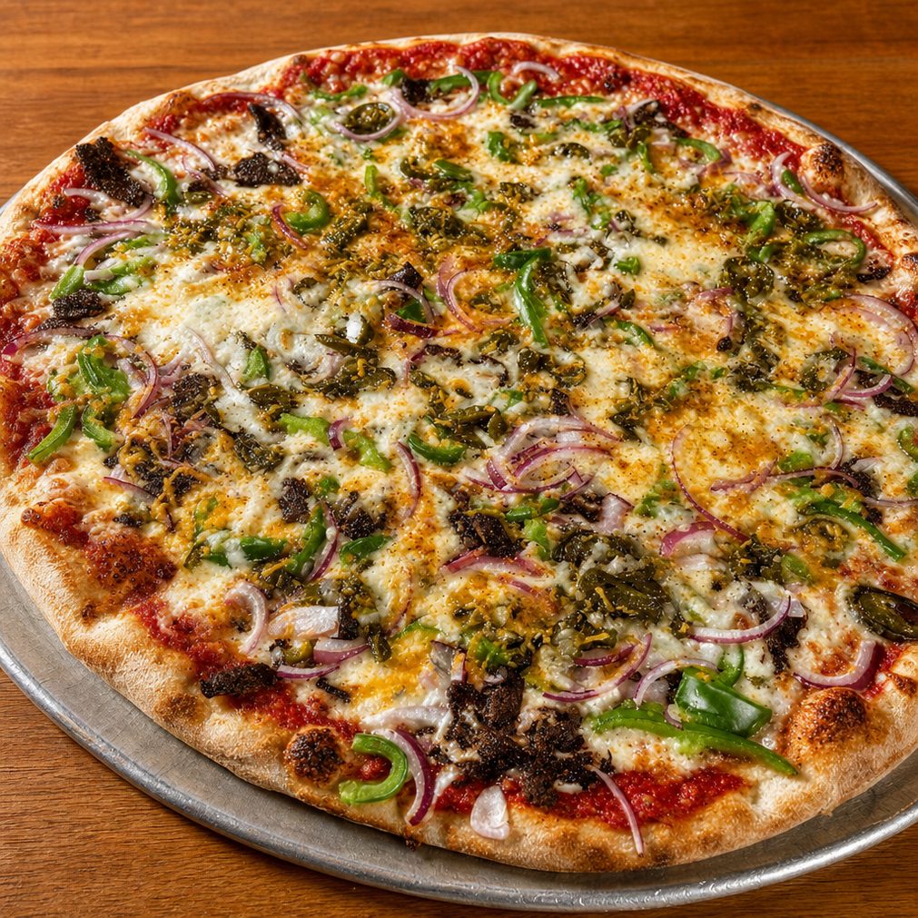 Beef (Steak) Taco Pizza.