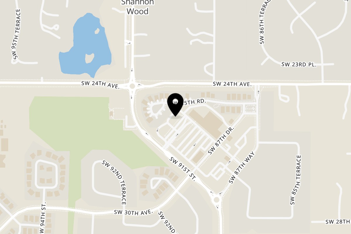 Map showing the location of I Love N.Y Pizza on 2645 Southwest 91st Street in Gainesville